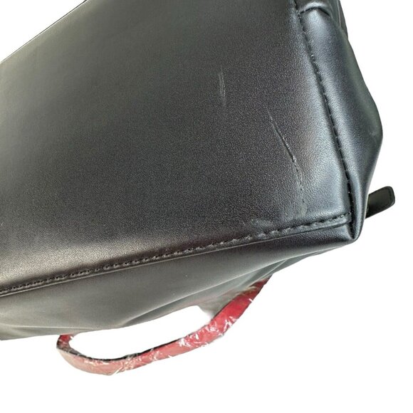 Roberta di Camerino Tote Shoulder Bag Ribbon Motif Leather red PVC Closed Zippe - Picture 11 of 16